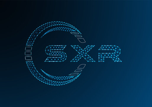 SXR low poly letter logo vector design. SXR lower poly logo design. Low poly logo.