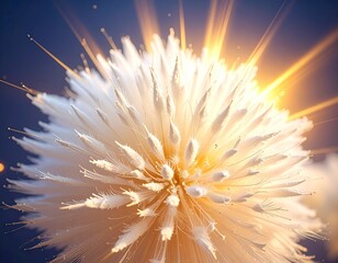 Ethereal white seed head, backlit with golden rays