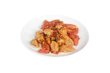 Spicy Indonesian Fried Meatballs and Chili Flavored Snacks