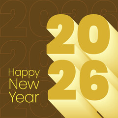 Festive Happy New Year 2026 Celebration Party Instagram Post and Flyer Template Design with Balloons, Gold Confetti, and Typography for Invitation or Greeting Card Promotion