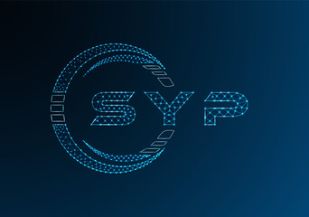 SYP low poly letter logo vector design. SYP lower poly logo design. Low poly logo.