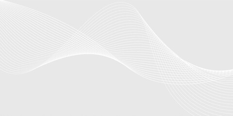 Futuristic gray white abstract background. shining wave lines pattern for banner, wallpaper, cover. Vector illustration