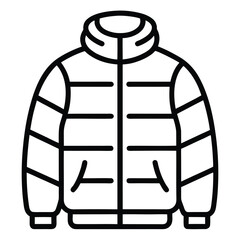 Warm Winter Jacket Outline Vector Icon