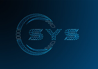SYS low poly letter logo vector design. SYS lower poly logo design. Low poly logo.