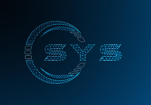 SYS low poly letter logo vector design. SYS lower poly logo design. Low poly logo.