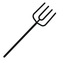 Simple Outline Pitchfork Vector Icon
