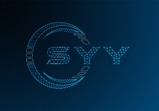 SYY low poly letter logo vector design. SYY lower poly logo design. Low poly logo.
