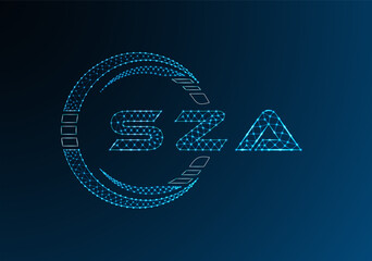 Naklejka premium SZA low poly letter logo vector design. SZA lower poly logo design. Low poly logo.