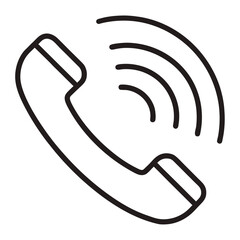 Classic Telephone Receiver Outline Vector Icon