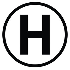 Fototapeta premium Letter H in Circle Monogram Vector