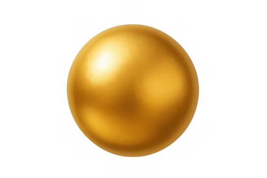 Golden sphere representing success, luxury, wealth, celebration, premium quality, and investment on transparent background