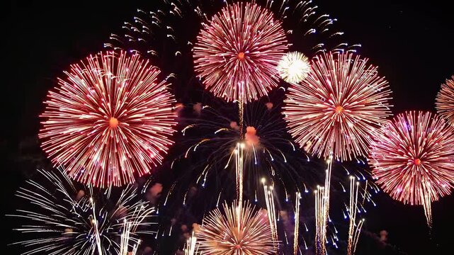 Celebration of fireworks show featuring vibrant audio effects