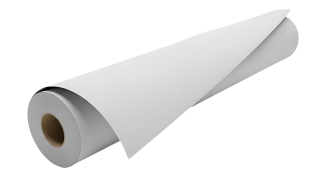 Roll of white paper isolated on transparent background