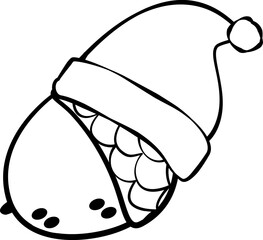 Fall Christmas Stamp Clipart Set , Hand Drawn Doodle ,Cute Autumn Christmas Animal Clipart ,Holiday Line Art for Stickers