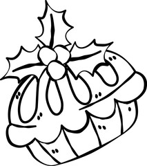 Fall Christmas Stamp Clipart Set , Hand Drawn Doodle ,Cute Autumn Christmas Animal Clipart ,Holiday Line Art for Stickers