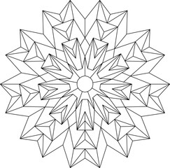 Easy Coloring Page for Adults.
Coloring Page of geometric abstract mandala  in EPS 8. #806
