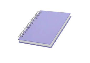 Simple spiral notebook with light purple cover isolated transparent background