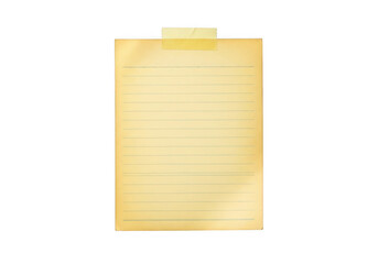 Simple yellow clipboard isolated object ready for content placement transparent background