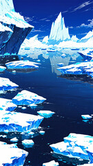 snowy landscape background with snow ice mountains