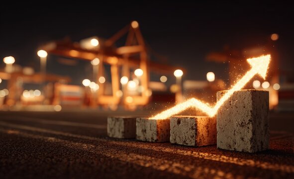 Growing graph at night port