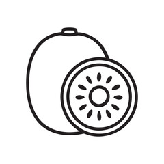 Minimalist Kiwi Fruit Line Art Vector – Tropical Fruit Icon for Healthy Food and Juice Design