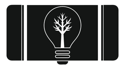 Creative concept of idea generation, tree of knowledge inside lightbulb, innovation, and growth