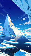 snowy landscape background with snow ice mountains