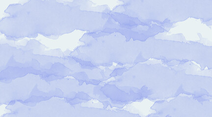 Soft pastel blue watercolor washes blend gently across a textured background creating a serene, atmospheric effect