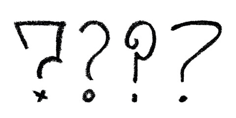 Fototapeta premium Set of hand drawn question mark clipart Single element for design