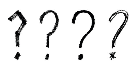 Set of hand drawn question mark clipart Single element for design