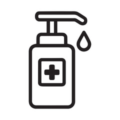 Hand Sanitizer Bottle Outline Vector