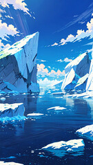 snowy landscape background with snow ice mountains