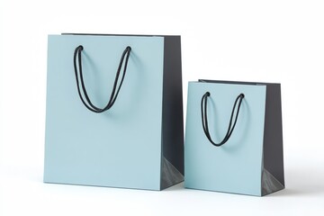 Light blue paper shopping bags