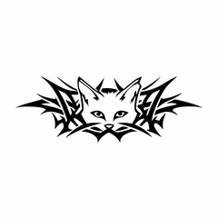 Tribal cat tattoo design for creative ideas