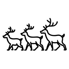 Three reindeer walking