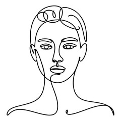 Contemporary female silhouette in abstract composition