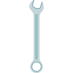 Silver Combination Wrench Tool Isolated on Transparent Background Representing Repair and Construction Work