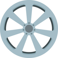 Fototapeta premium Silver Alloy Wheel Rim With Six Spokes And A Central Hub Design Isolated On A Transparent Background