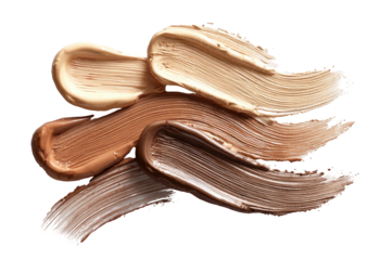 Four foundation makeup swatches of varying skin tones