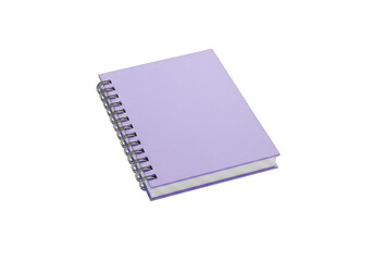Simple spiral bound notebook with light purple cover and white pages for writing and notes transparent background