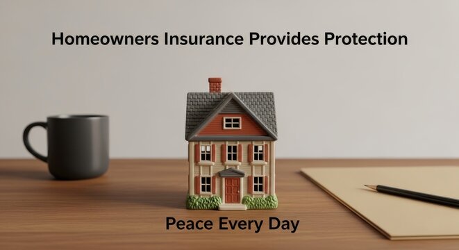 A miniature house representing home ownership and insurance peace