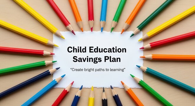 Colored Pencils Surrounding a Child Education Savings Plan Concept - Powered by Adobe