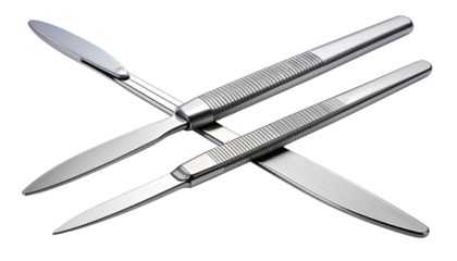 Medical scalpel set professional surgical instruments, isolated on transparent background