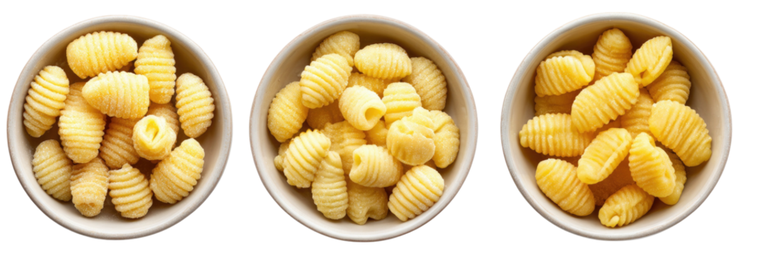 Butter curls in 3 bowls