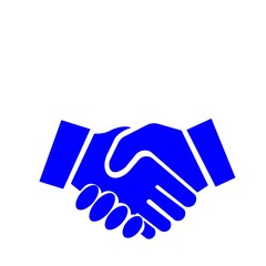 契約や合意をイメージしたシンプルなピクトグラム(青)