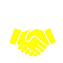 契約や合意をイメージしたシンプルなピクトグラム(黄色)