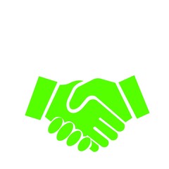 契約や合意をイメージしたシンプルなピクトグラム(緑)