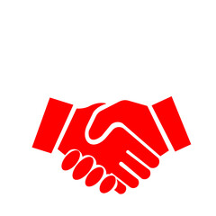 契約や合意をイメージしたシンプルなピクトグラム(赤)