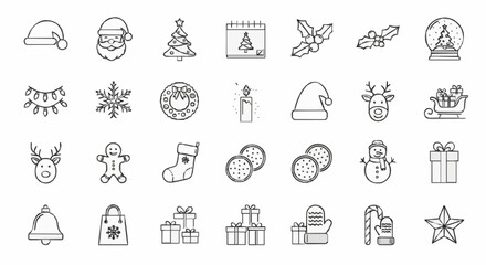 Collection of christmas holiday icons