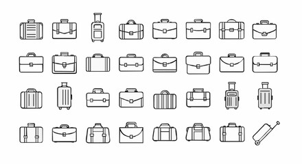Obraz premium Collection of various briefcases and luggage